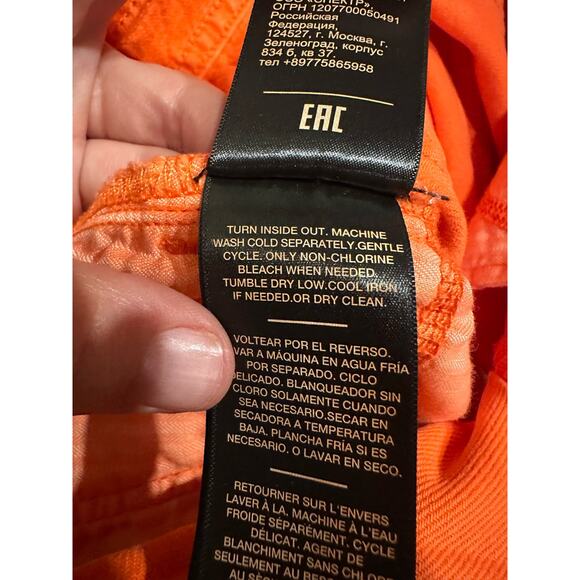 7 FOR ALL MANKIND Easy Ruby Cut Off Short Women's Size 24- Orange NWT - Picture 15 of 16